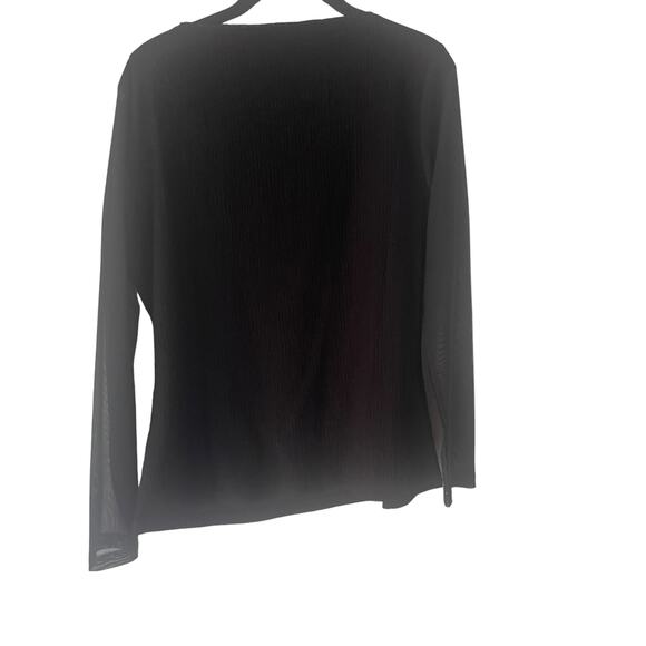 Allegra K Women's Size Large Mesh Sleeves Black Whymsygoth Top - Picture 4 of 8